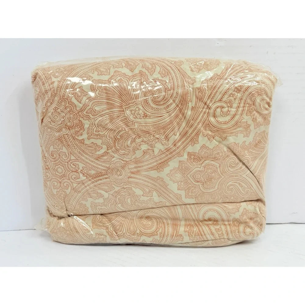 Vintage Ralph Lauren Beaumont King Fitted Sheet Red Paisley 100% Cotton NEW OS